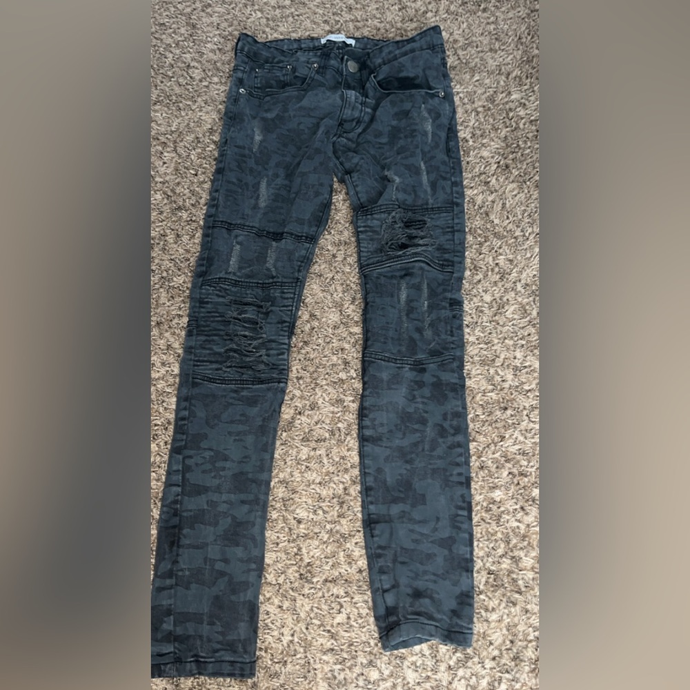 Off-White Gray Camouflage Jeans